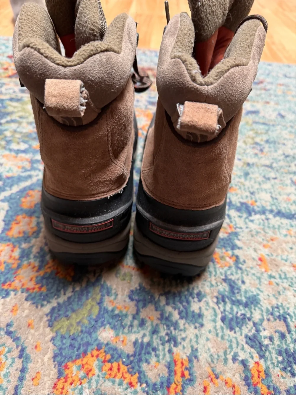 The North Face Brown and Black Suede Lace-Up Winter Boots